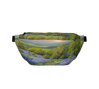 Texas Bluebonnets Scenery Printed Fanny Pack Waist Bag for Men Women, Adjustable Bumbags Hip Bum Bag Travel Crossbody Bags Sports Running Hiking Belt Bag