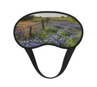 Texas Bluebonnets Scenery Sleep Mask for Side Sleeper Eye Mask for Sleeping Light Blocking Soft Breathable Sleep Eye Mask for Women Men Adjustable Elastic Strap Travel Nap Blackout Eye Shade Cover