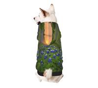 Texas Bluebonnets Scenery Small Dog Hoodie Cute Printed Pet Sweater with Hood for Small Breed Dogs, Lightweight Comfortable