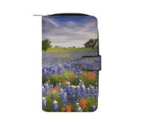 Texas Bluebonnets Scenery Wallet Multifunctional Wallets for Men Compact Wallet Purse Passport Bag