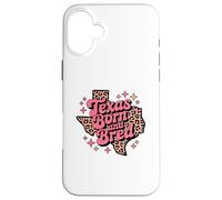 Texas Born and Bred Leopard Pattern Lone Southern Girl Case for iPhone 16 Plus