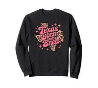Texas Born and Bred Leopard Pattern Lone Southern Girl Sweatshirt