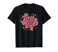 Texas Born and Bred Leopard Pattern Lone Southern Girl T-Shirt