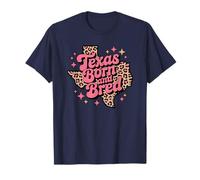 Texas Born and Bred Leopard Pattern Lone Southern Girl T-Shirt