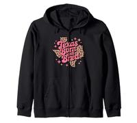 Texas Born and Bred Leopard Pattern Lone Southern Girl Zip Hoodie