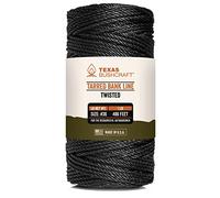 Texas Bushcraft Tarred Bank Line Twisted Twine - #36 Black Nylon String for Fishing, Camping and Outdoor Survival - Strong, Weather Resistant Bankline Cordage for Trotline and Marine Thread…