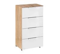 Texas Chest - 4 Drawer - Narrow - Sonoma Oak & Alpine White