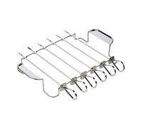 TEXAS CLUB BBQ Grill Kebab Stainless Steel Rack Set with 6 Skewers, 43 cm I Barbecue