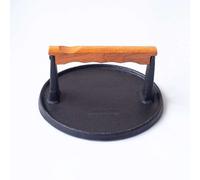 Texas Club Cast Iron Grill Press With Hardwood Handle - Enhance Your Grilling Experience