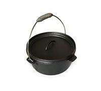 TEXAS CLUB Dutch Oven Cast Iron Pot with Lid and Spiral Handle, 3.9 L, 25 cm