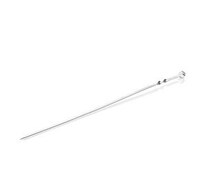 Texas Club Shish Kebab Skewer with Tapered End and Folded Groove, Flat BBQ Kofta Kabob Stick for Grill Meat and Vegetables, Stainless Steel Spit, 1.4cm Width x 75cm Length