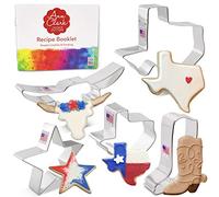 Texas Cookie Cutters 5-Pc. Set Made in USA by Ann Clark, Texas 3" & 4.4", Long Horn, Star, Cowboy Boot