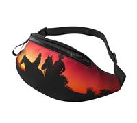 Texas Cowboy Waist Bag Bumbags for Men Women, Print Polyester Waist Pack for Travel Walking Sport with Adjustable Strap