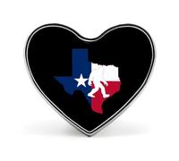 Texas Distressed Bigfoot Flag Cute Brooch Badge Heart Shape Pin Hat Clothing Jewelry Accessories Gifts for Wedding Party