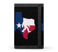 Texas Distressed Bigfoot Flag Funny Trifold Wallet RFID Blocking Front Pocket Wallets with ID Window Gifts for Men Women