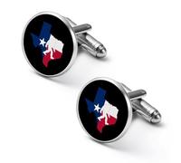 Texas Distressed Bigfoot Flag Mens Classic Cufflinks Custom Shirt Cuff Links Jewelry Accessories for Business Wedding 0.7" 0.8"