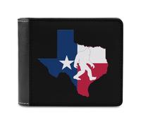 Texas Distressed Bigfoot Flag Men's Wallet Bifold RFID Blocking Wallet Slim Billfold Pocket with Card Holders for Women