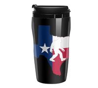 Texas Distressed Bigfoot Flag Printed Coffee Mugs Insulated Travel Mug Reusable Water Cup with Lid for Home Outdoor 9 OZ /12 OZ