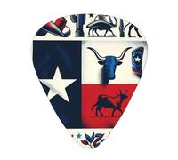 Texas-Elements-Flag 12 Pack Guitar Picks With 3 Thicknesses And Storage Box, Abs Plectrums For Electric Bass Guitar Players