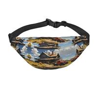 Texas Farm Tractor Large Fashion Crossbody Waist Bag, Travel Casual Boys Waist Bag, Suitable for Sports, Running, Cycling, Traveling, Fishing