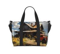 Texas Farm Tractor Print Weekend Holdall 41cm Water Resistant Duffle Cabin Luggage Under Seat Travel Tote for Women