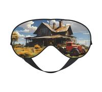 Texas Farm Tractor Prints Double-Sided Eye Mask Adjustable Design Light-Blocking and Breathable Suitable for Rest and Travel.