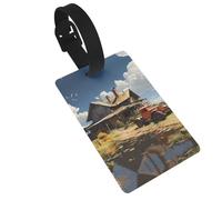 Texas Farm Tractor Prints Luggage Tags are Lightweight Easy to Use and Quick to Identify for Travel Suitcases, and Duffel Bags.