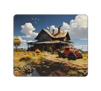 Texas Farm Tractor Square The Mouse pad 10x12in - Non-Slip Rubber Base Mousepad/Desk Mat Stitched Edges for Office Laptop
