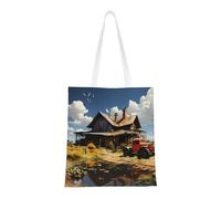 Texas Farm TractorSimple and practical Tote Bag,Suitable for decorations Lightweight Reusable Shopping Cloth Bags