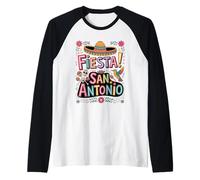 Texas Fiesta Squad San Antonio Bold Folk Art Vibes Raglan Baseball Tee