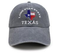 Texas Flag Hats for Men Women,Funny Adjustable Cotton Embroidered Lone Star State Baseball Cap, Gray, One Size