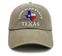 Texas Flag Hats for Men Women,Funny Adjustable Cotton Embroidered Lone Star State Baseball Cap, Nature, One Size