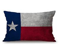 Texas Flag Lumbar Throw Pillow Cover 12x20 Inch Decorative Bedroom Living Room Rectanglar Cushion Case for Bed Sofa Couch