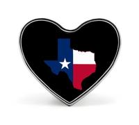 Texas Flag Map Heart Brooch Cute Badge Lapel Pins
