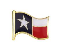 Texas Flag Metal Enamel Pin, Gold Tone Lone Star Hat Accessory, 2.3cm