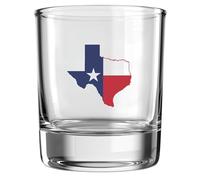 Texas Flag - Old Fashioned Whiskey Rocks Bourbon Glass - 10 oz capacity - Made in the USA