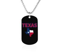 Texas Flag Rocker Pendant Necklace Hip Hop Chains Statement Choker for Women Men