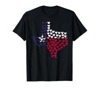 Texas Flag US State Patriotic Texan Pride Hearts Texas T-Shirt