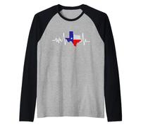 Texas Heartbeat Flag Raglan Baseball Tee