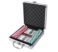 Texas Holdem Chips - Poker Chips Set, 4x0.33 Cm ABS PP with Aluminum Box | 100 200 Piece Counter Set for Blackjack Card Club Entertainment Durable Fun Night Accessories for Poker Players Family