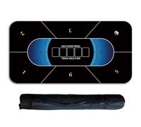 Texas Hold'em Poker Mat Up To 6 Players, Table Layout(Black 6 Players,1.8 x 0.9 M)