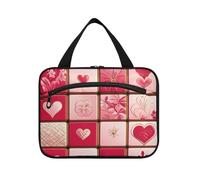 Texas Hold'em Red Gold Valentines Hanging Toiletry Bag Hanging Travel with Hook, Designer Washable Makeup Organizer Bag for Essentials for Women Camping estuches para maquillaje