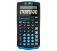 Texas Instruments TI-30 ECO RS School Calculator, Technical Scientific (Single Line 10 Digit Display, Solar Powered) Black