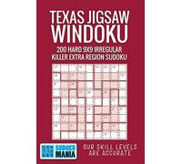Texas Jigsaw Windoku: 200 Hard 9x9 Irregular Killer Extra Region Sudoku