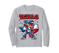 Texas King Dabbing Cool Texas State Flag for Kids Long Sleeve T-Shirt