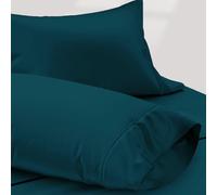 Texas Linen Co. 100% Egyptian Cotton Pillow Cases King Size Set of 2 - Luxury 1200 Thread Count Sateen Weave Teal Pillow Covers, Soft & Breathable Extra Long Staple Pillowcases, Fits King Size Pillows