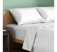 TEXAS LINEN CO. 100% Organic Cotton Percale Sheets King Size - White Cotton Percale Sheets King, 4 PC King Percale Sheet Set, Breathable, Crisp, Cooling Sheets, 16" Deep Pocket Hotel Sheets King Size