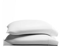 TEXAS LINEN CO. 100% Organic Cotton Pillow Cases King Size Set of 2 - White Organic Cotton Percale Weave Pillowcases King Size, Soft, Cooling, Crisp & Breathable Percale Pillow Covers for Sleeping