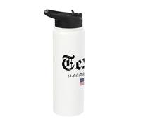 Texas Logo Gothic with The American Flag Stainless Steel Insulated Water Bottle