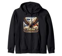 Texas Lone Star Eagle State Pride Art Zip Hoodie